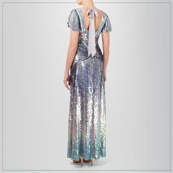 $4990 New Temperley London Superwoman Ruth Ice Blue and Silver Runway Gown - Picture 11 of 16